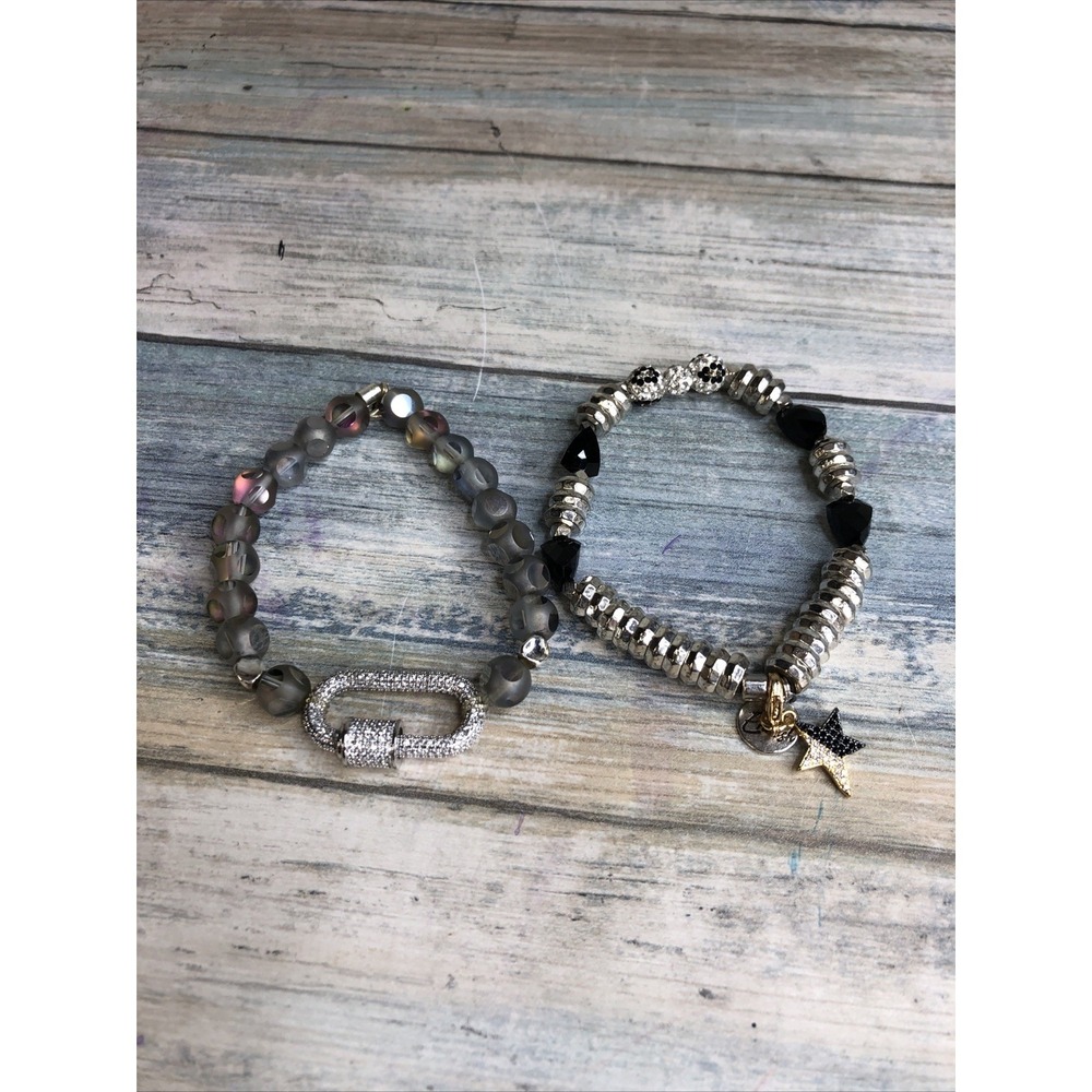 Erimish Bracelet Beaded Stretch Stack - Lot of 2